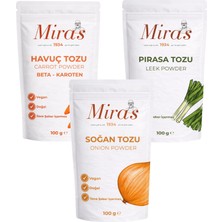Miras 1934 Havuç Tozu - Pırasa Tozu - Soğan Tozu - 300 G
