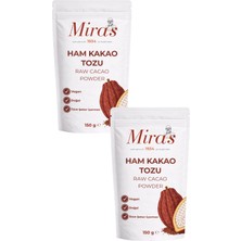 Miras 1934 Ham Kakao Tozu - 300 G - %10-12 Yağ - Natürel Kakao Tozu - 150 G X2