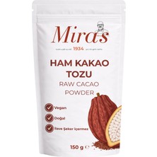 Miras 1934 Ham Kakao Tozu Katkısız 150G | %10-12 Yağ | Smoothie, Kahve ve Tatlılar Için Kakao