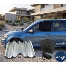 Markaflex Universal Araba Ön Cam Güneşlik ve 2 Adet Araba Ön Yan Cam Güneşlik Perde