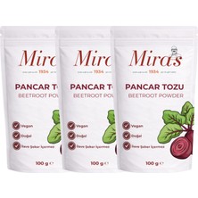 Miras 1934 Pancar Tozu - 300 G - Doğal Sebze Tozu - 100 G X3