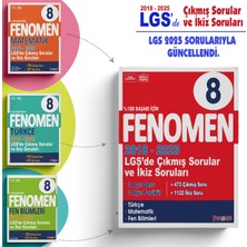 Fenomen Yayıncılık Fenomen 8. Sınıf Çıkmış Sorular ve Ikiz Sorular Türkçe + Matematik+Fen (2018-2025) ve Hediye Soru Bankası