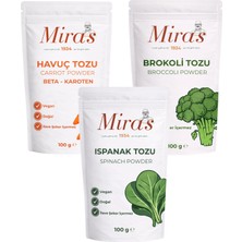 Miras 1934 Havuç Tozu - Brokoli Tozu - Ispanak Tozu - 300 G