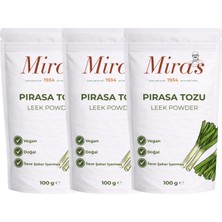 Miras 1934 Pırasa Tozu Tozu - 300 G - Doğal Sebze Tozu - 100 G X3