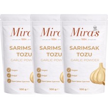 Miras 1934 Sarımsak Tozu - 300 G - Doğal Sebze Tozu - 100 G X3