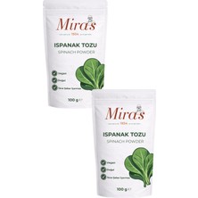 Miras 1934 Ispanak Tozu - 200 G - Doğal Sebze Tozu - 100 G X2