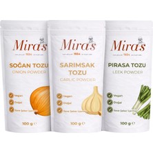 Miras 1934 Soğan Tozu - Sarımsak Tozu - Pırasa Tozu - 300 G