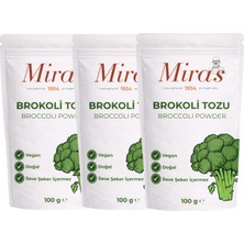 Miras 1934 Brokoli Tozu - 300 G - Doğal Sebze Tozu - 100 G X3