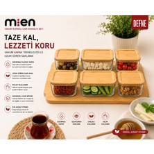 Mien Bambu Kapaklı Cam Kahvaltı Seti
