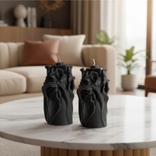 Fiocentra Wavy Forest Whisper Siyah Dekoratif Karanfil Kokulu Mum 2’li Set – El Yapımı, Şık Hediye