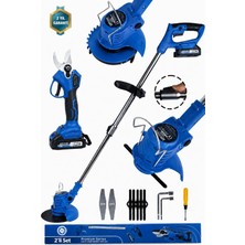 Kimmeer Plus 21V Güçlü Çift Akü Uzatmalı Kollu Çalı Ot Biçme Makinesi 201 cm Kesme Boyutu