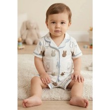 Aki Moda Kids Aki Moda Kıds Erkek Bebek %100 Pamuklutavşan Desenli Yazlık Bebek Pijama Takımı