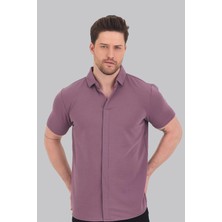 Mencod Oslo Gömlek Yaka Süs Patlı Likralı Erkek T-Shirt Premium Kumaş