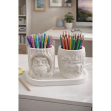 Liza Home Decoration Baykuş & Unicorn Desenli El Yapımı Dekoratif Organizer Seti ( Tepsili )