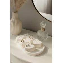 Liza Home Decoration Yüzük Standı & Takı Organizer Seti | Oval Dekoratif Tepsi | Minimal Şık Tasarım