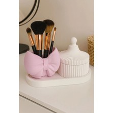 Liza Home Decoration Fiyonk Tasarımlı Dekoratif 3’lü Set (Kalemlik / Fırçalık + Kapaklı Kutu)