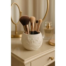 Liza Home Decoration El Yapımı Çiçek ve Kelebek Motifli Dekoratif Makyaj Organizer / Saksı / Kalemlik