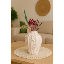 Liza Home Decoration El Yapımı Dekoratif Vazo – Kabartma Desenli Mini Vazo
