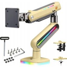 Nb North Bayou Nb D8 Profesyonel Rgb Aydınlatmalı 32-60 Inç Amortisörlü Oyuncu Monitör Kolu Sarı (2-20 Kg)