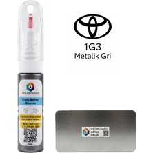 COLORGUARD Toyota 1G3 Metalik Gri İğneli ve Fırçalı 2 si 1 Arada Özel Tasarım Şişe Rötuş Boyası ve Profesyonel Rötuş Çeliği Seti