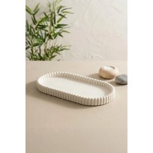 Kitchen Life Retro Oval Şık Sunum Kayık Tabağı-Kahvaltılık ve Dekoratif Servis Tabağı 24 cm