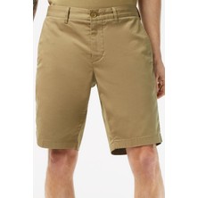 Lacoste Men's Slim Fit Organic Cotton Bermuda Shorts Erkek Dar Kesim Pamuk Bermuda Şort Bej