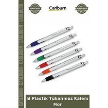 Carlburn Özel Üretim Logolu Promosyon Kaliteli Kurumsal Ofis Malzemesi Şık B Plastik Tükenmez Kalem Mor