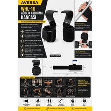 Avessa Whl-10 Ağırlık Kaldırma Kancası - Güçlü Metal Kanca Tasarımı - Kalın Neopren Bilek Desteği