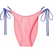 Calvin Klein Kadın Ck Logo Detaylı Yandan Ip Bağlamalı Pembe Bikini Altı LV00Q61215-TJ2