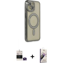 Marsilyan™- iPhone 15 Kılıf Zirve Doku Prime - Siyah Bilvis 3D Mat Cam Ekran Koruyucu + Bilvis Titan Kamera Lens - Yl