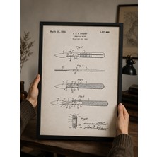 Pegziz Cerrahi Alet Patent Teknik Çizim Tablosu Tıp Duvar Dekor Tablo