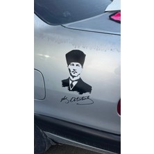 Prime Concept Kalpaklı Atatürk ve Imza Oto Sticker 20X25 cm