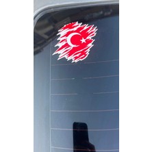 Prime Concept Türk Bayrağı , Beyaz Kenarlı Özel Tasarım , Sticker