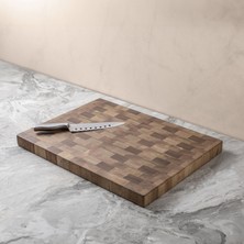 Halohope End Grain Ceviz El Yapımı Ahşap Kesme Tahtası | Sunum, Servis ve Dekoratif Kullanım, Medıum