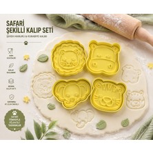 Studio Aslan Design Safari Hayvanlar Şeker Hamuru ve Kurabiye Kalıbı Seti – Aslan Fil Kaplan Hipopotam Fondant Kalıpları