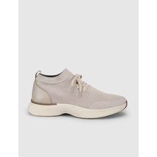 Cabani Bej Triko & Hakiki Dana Deri Erkek Sneaker