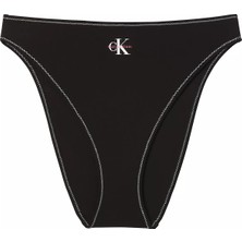 Calvin Klein Kadın Logo Baskılı Yüksek Kesimli Ck Logolu Dikiş Detaylı Siyah Bikini Altı LV00Q61147-UB1