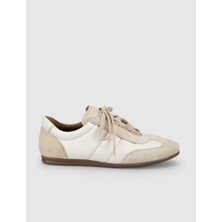 Cabani Hakiki Deri Latte Süet Kadın Sneaker Ayakkabı