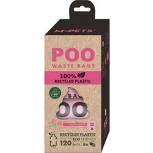 M-Pets Poo 100% Recycled Dışkı Poşeti Gül Kokulu 8X15 Yaprak