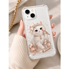 Powerfox Iphone 13 Uyumlu Cute Kedicik Baskılı Sevimli Darbe Emici Telefon Kılıfı MK01A