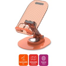 Polosmart PSM143 Telefon Tablet Standı 60° Ayarlanabilir 1000G Taşıma Kapasiteli Turuncu