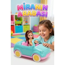 Farbu Oyuncak Mini Arabalı Mira Bebek! 16CM Arabalı Köpekli Sevimli Bebek Figürlü Eğlenceli Oyuncak Seti