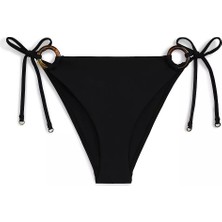 Tommy Hilfiger Kadın Yanlardan Bağlamalı ve Kaplumbağa Kabuğu Desenli Siyah Bikini Altı UW0UW06389-BEH