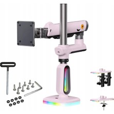 Nb North Bayou Nb J7 Profesyonel Rgb Aydınlatmalı 32-60 Inç Amortisörlü Oyuncu Monitör Kolu Pembe (2-20 Kg)