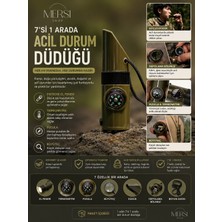 Mersi Shop 7’si 1 Arada Acil Durum Düdüğü Pusulalı Kamp ve Outdoor Hayatta Kalma Seti