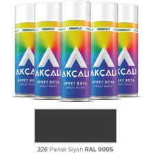 Akçalı Sprey Düz Renkler - Parlak Siyah 326 (RAL9005) 400ML (6ADET)