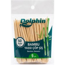 Şeylişeyler - Dolphin Bambu Yassı Çöp Şiş 9 cm 50 Adet - Hijyenik Ambalajlı