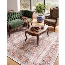 Pera Halı Eskitme Dokulu Kiremit ve Toprak Tonlu Vintage Halı - AR860TT