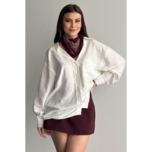 Moda Armanc Kadın Oversize Gömlek Uzun Kollu Basic Günlük - Modal Kumaş Casual Gömlek
