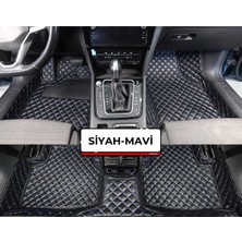 Volvo S60 2011-2018 Siyah Üzeri Mavi Dikiş 8d Premium Tam Kaplama Havuzlu Deri Oto Paspas